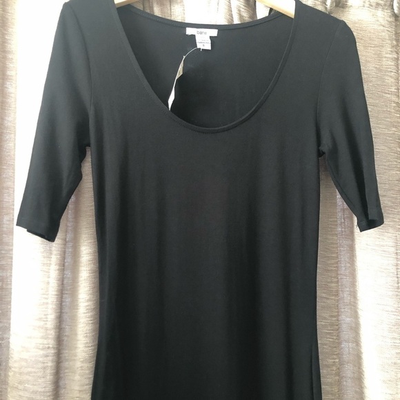 NWT Bar III Basic Black Short Sleeve Bodycon Midi Dress Size Small - Picture 5 of 8